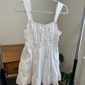 Sunday Best White Smocked Waist Tiered Dress